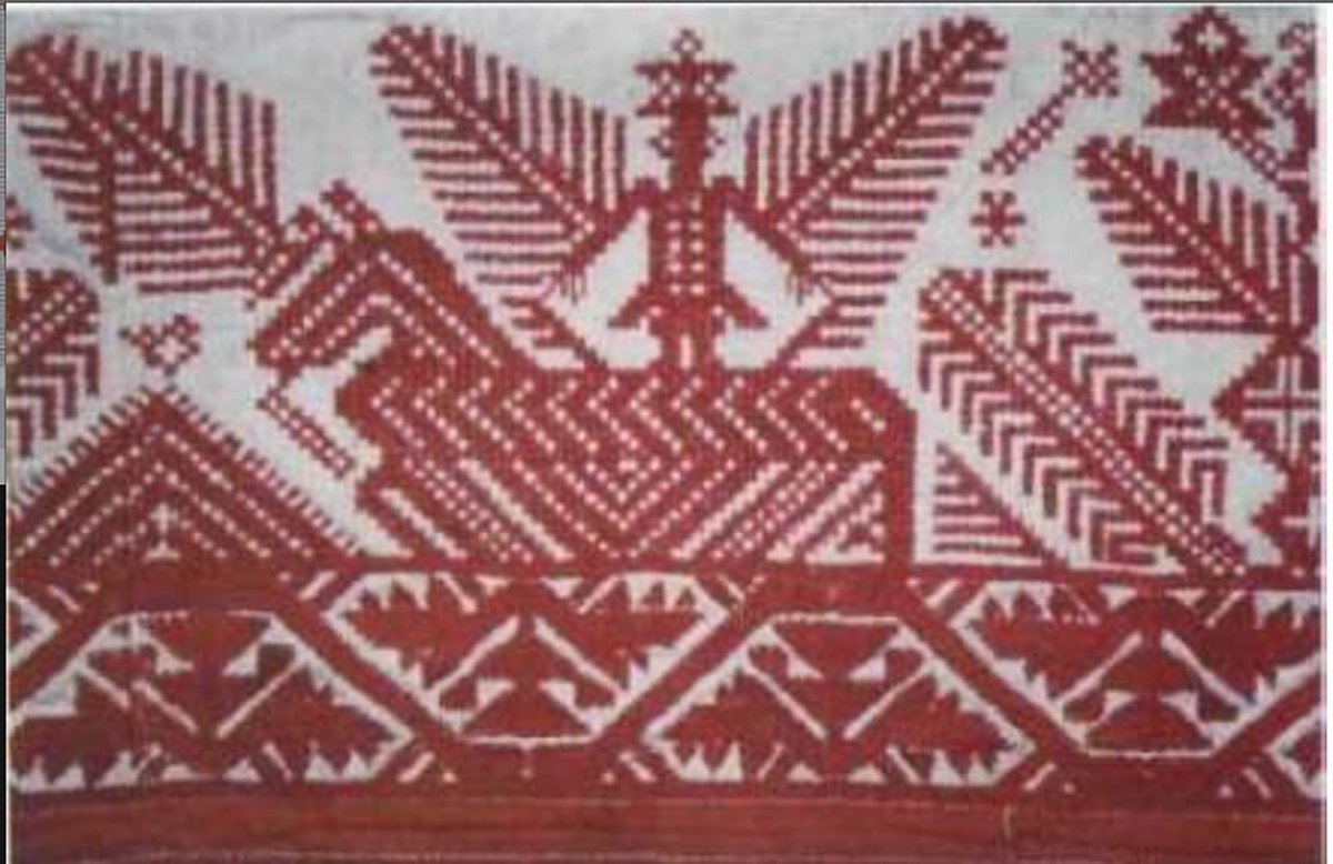 Mother-Falcon with Wings and short skirt of a Warrior Amazon woman on the embroidery from the Russian far North. Her Horse (Elk) is also Winged. This embroidery shows that the Winged Horse is of Russian origin.